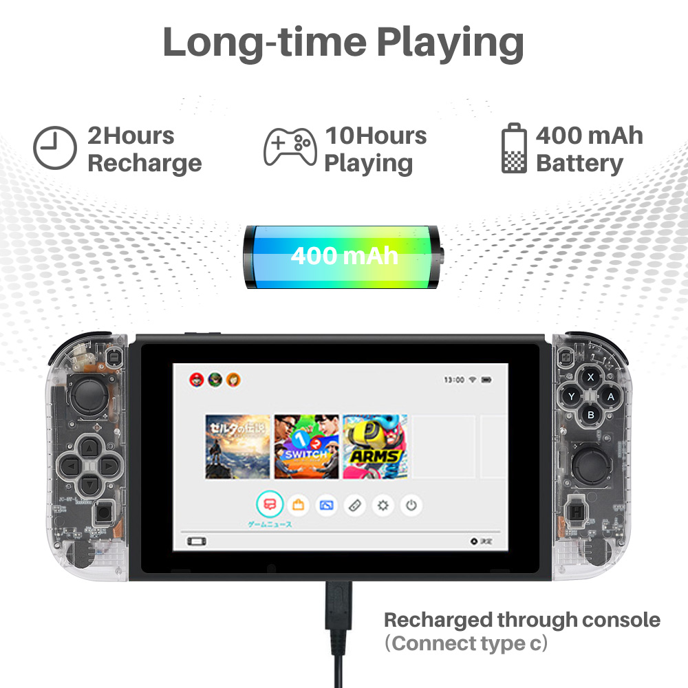 Joy-Pad Controller Compatible with Switch(Transparent White)