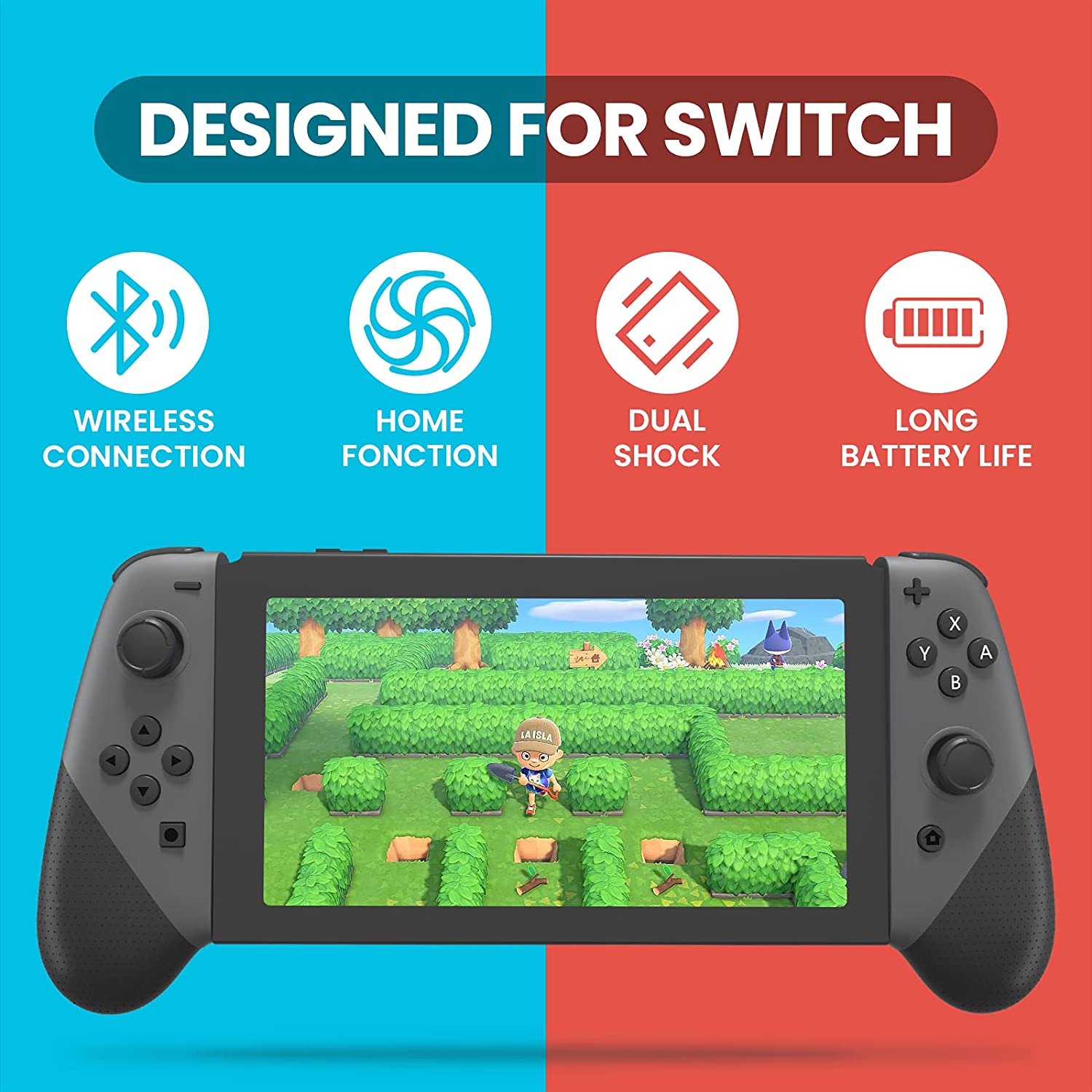 Taovaonl 500mAh Switch Controller Joy Cons-Gray